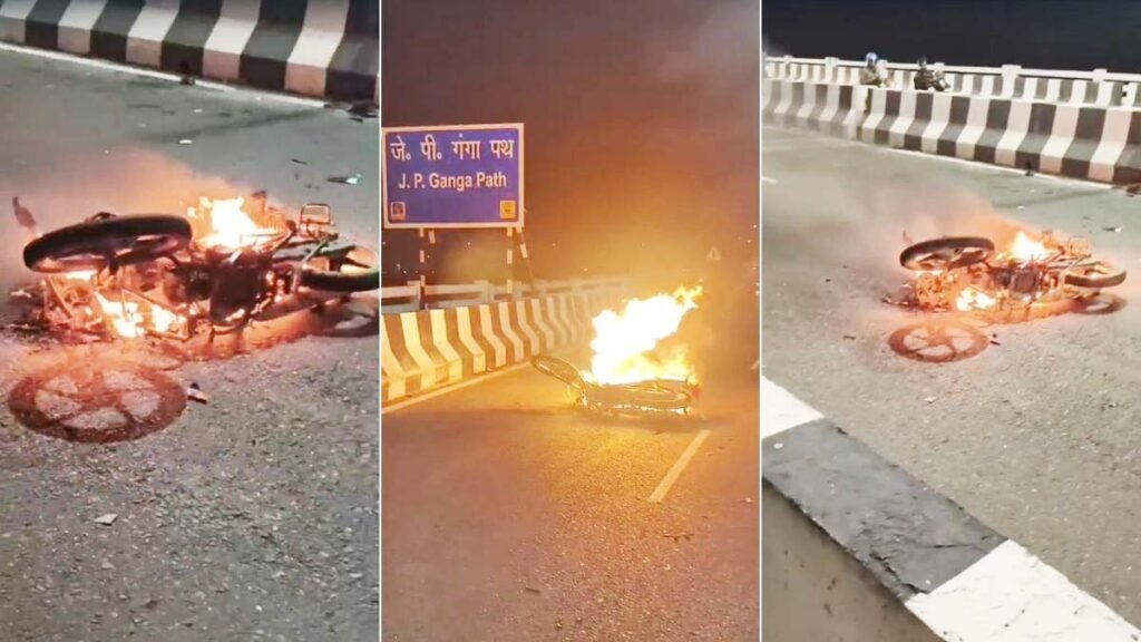 जेपी सेतु पर स्कॉर्पियो की टक्कर