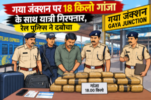 गया जंक्शन पर 17.7 किलो गांजा बरामद